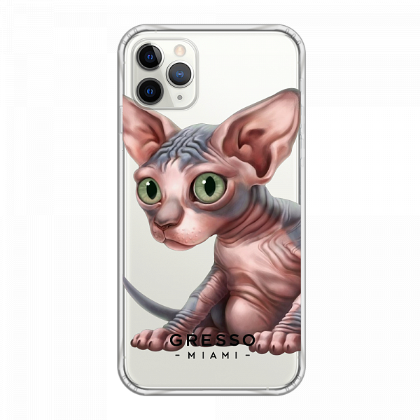 Противоударный чехол для iPhone 11 Pro Max. Коллекция Let’s Be Friends!. Модель Sphynx Kitten..
