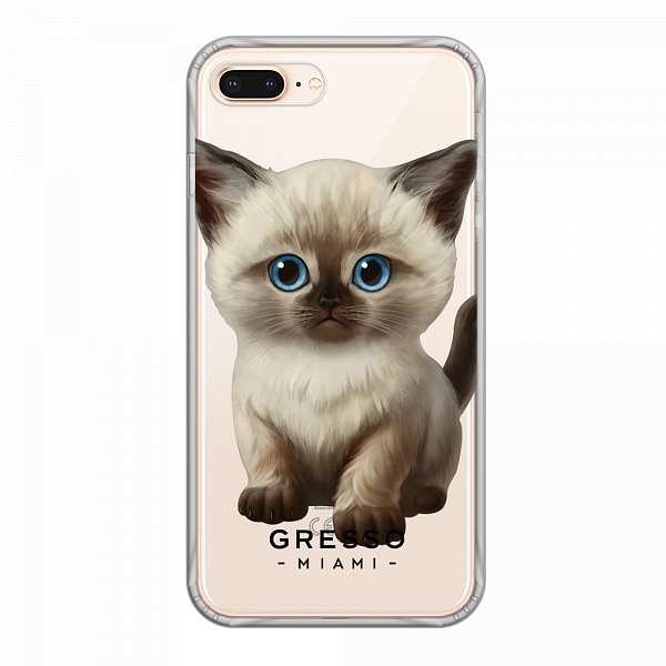 Противоударный чехол для iPhone 8 Plus. Коллекция Let’s Be Friends!. Модель Siamese Kitten..